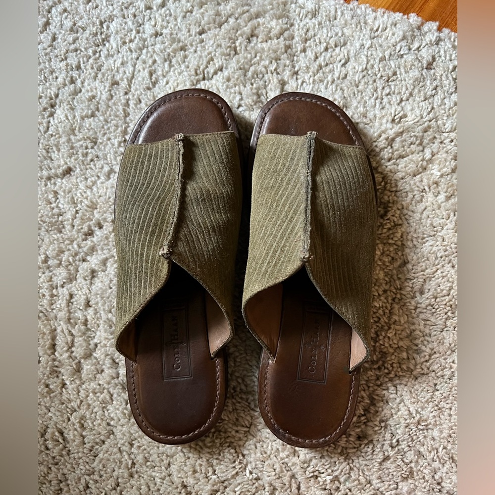 Cole Haan olive green slides-8.5